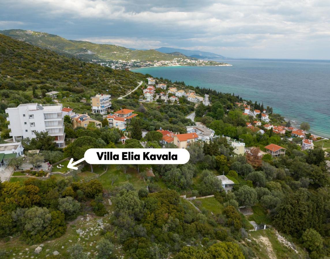 Villa Elia Kavala - Mediterranean Holiday Villa Palaiontsiflikion Exterior foto